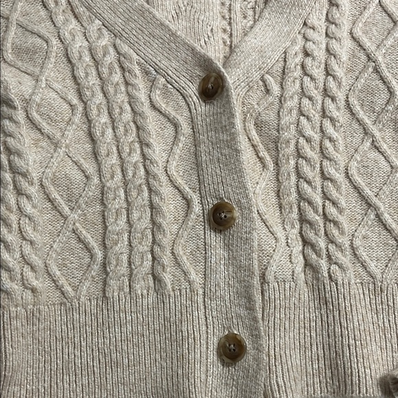 Jessica Simpson Light Tan Cable Knit Cardigan - Picture 3 of 8